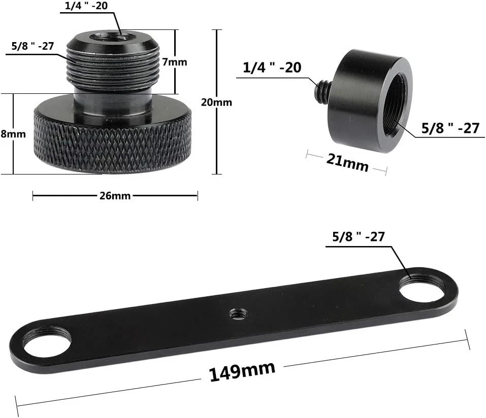 Double Microphone Mounts Bracket T-bar - 1958