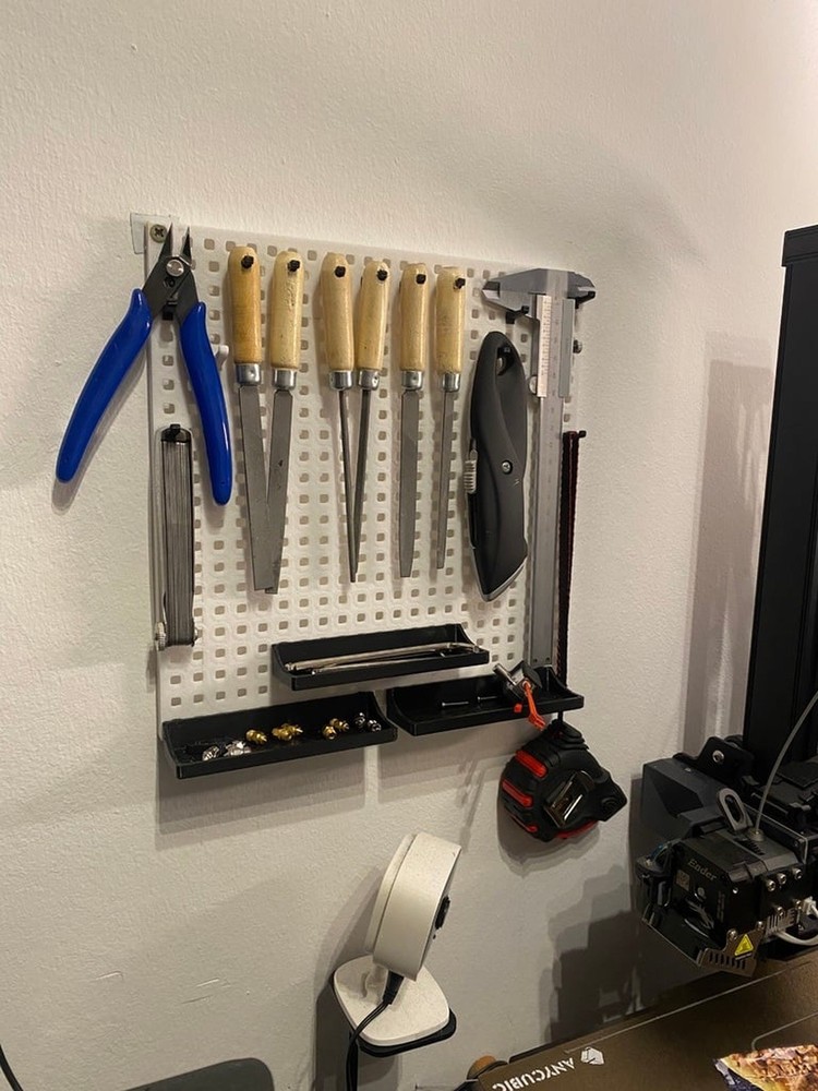 Tool Wall Mount Organizer - Workshop Storage System with Hooks and Compartments