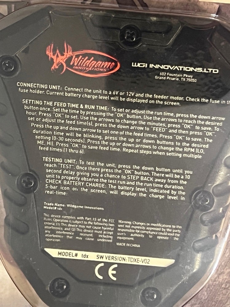 Wildgame Innovations TDX 6/12-Volt Digital Timer Controller Unit Feeder