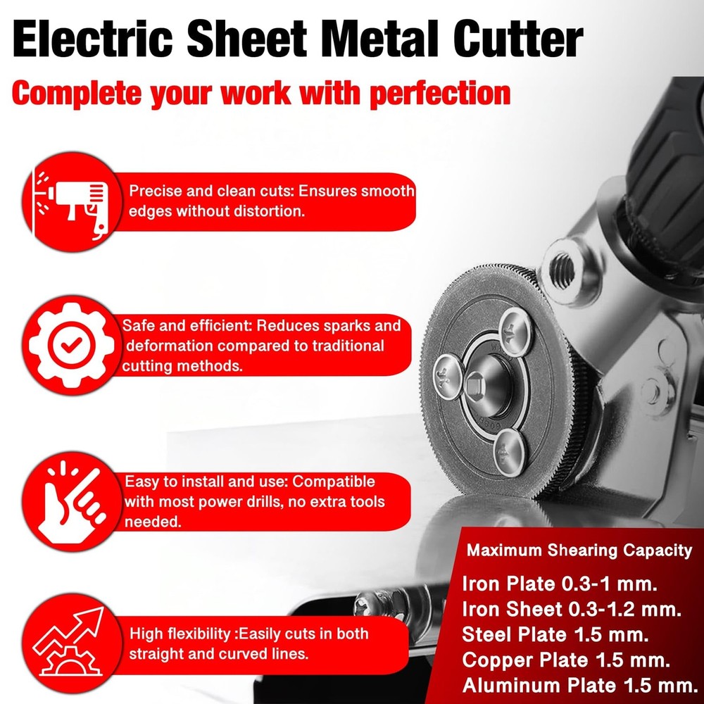 Premium Metal Cutter Drill Attachment Sheet Nibbler Tool Powered...