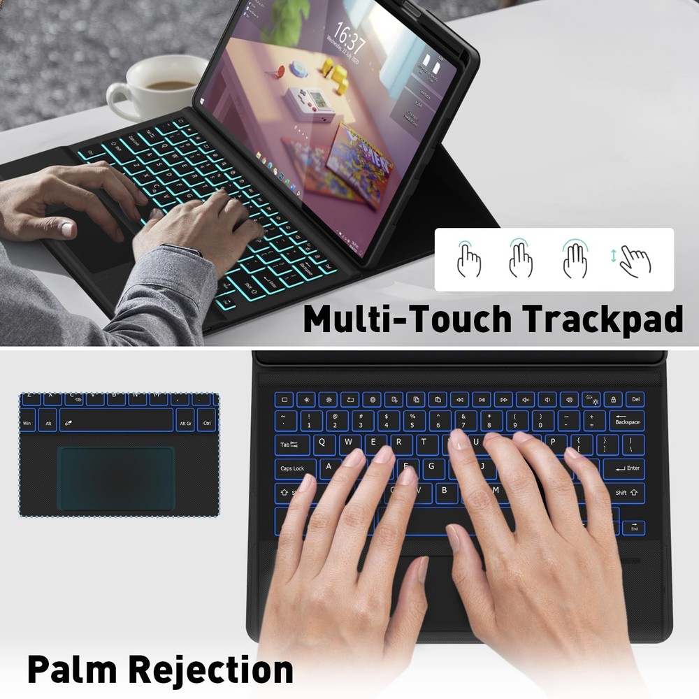 Keyboard Case Touch for Lenovo Idea Tab Pro 12.7" 2025, Bluetooth US Layout