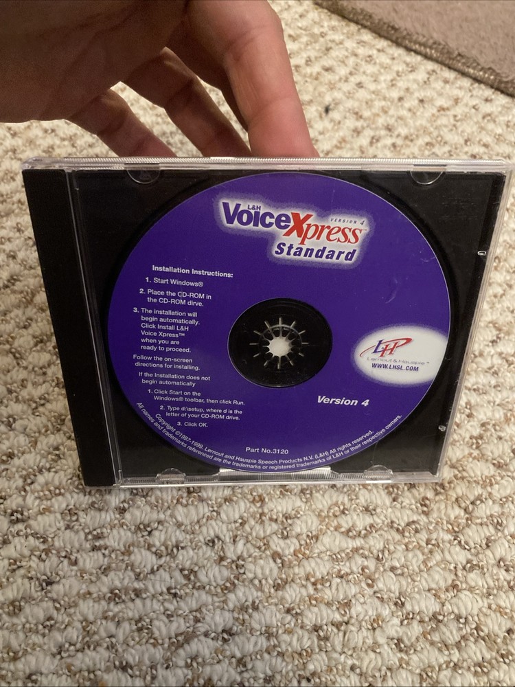 L&H Voice Xpress Advanced Version 4.0 #3120 Computer Program CD