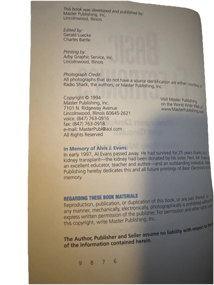 Radio Shack Basic Electronics Gene McWhorter Alvis Evans