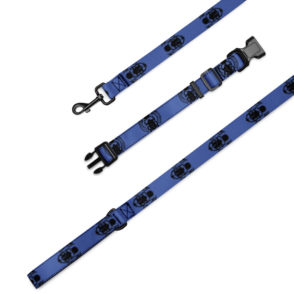 Pet collar & leash Scarab (Blue)