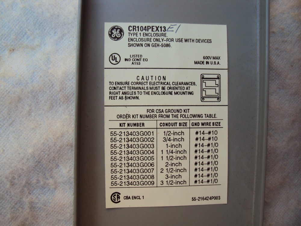 CONTROL SWITCH ON / OFF