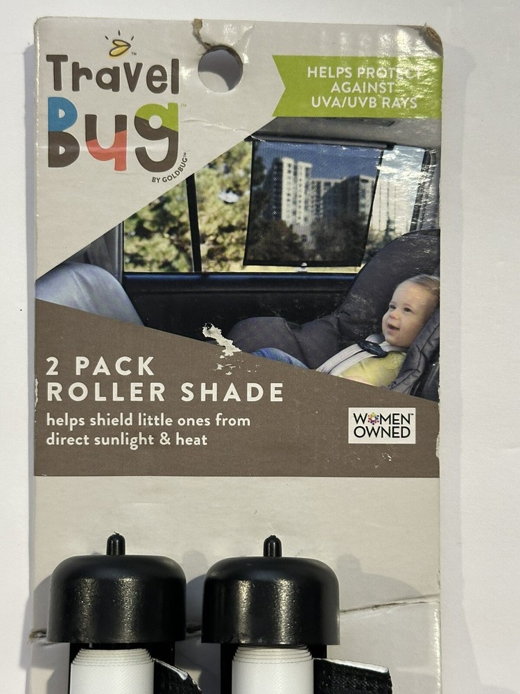 Travel Bug by Goldbug Roller Shades UVA/UVB Protection - 2 Pack