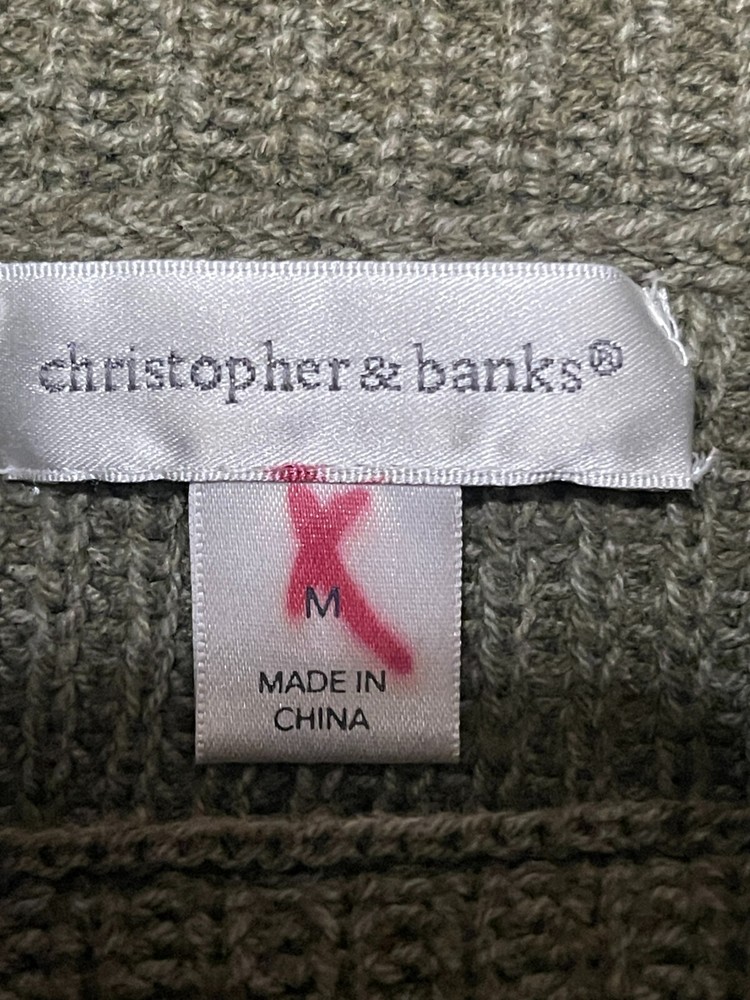 Christopher & Banks Sweater, Women's Size Medium, Green, Turtleneck, Pullover