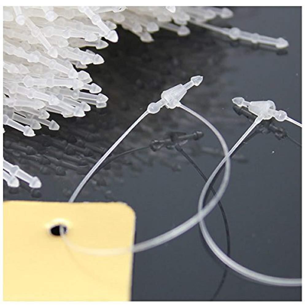 2000 Pcs 5 Inch Adjustable Snap Lock Security Beaded Loop Tie Tag Fasteners