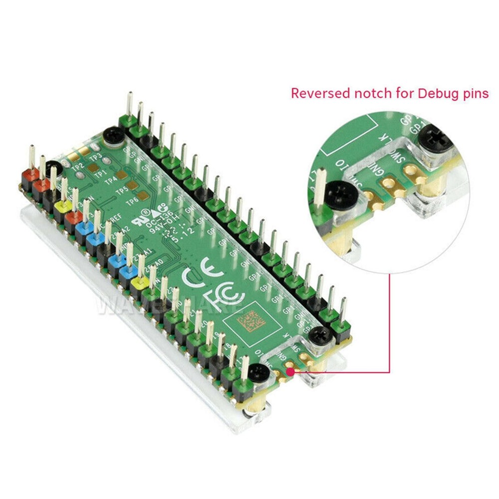 Clear Acrylic Top&Bottom Panel Case With Customs Key Cap for Raspberry Pi Pico D