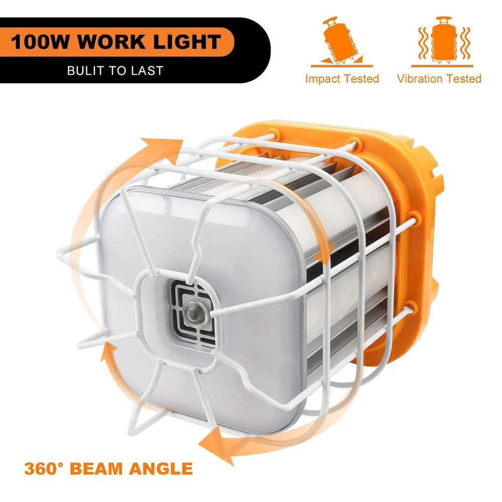 100W LED Temporary Work Light 5000K Linkable Construction Building Jobsite Light