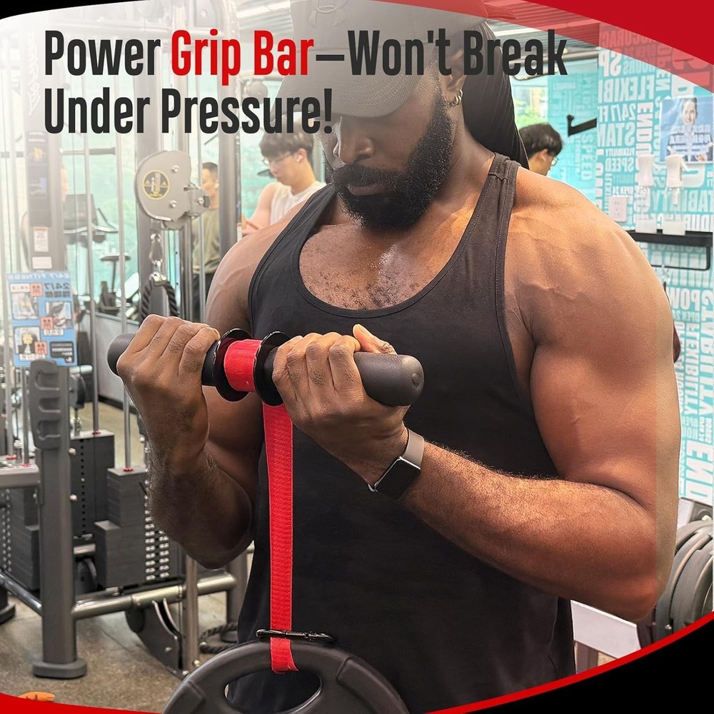 Forearm Strengthener & Forearm Exerciser Wrist Roller with Thicker Handle