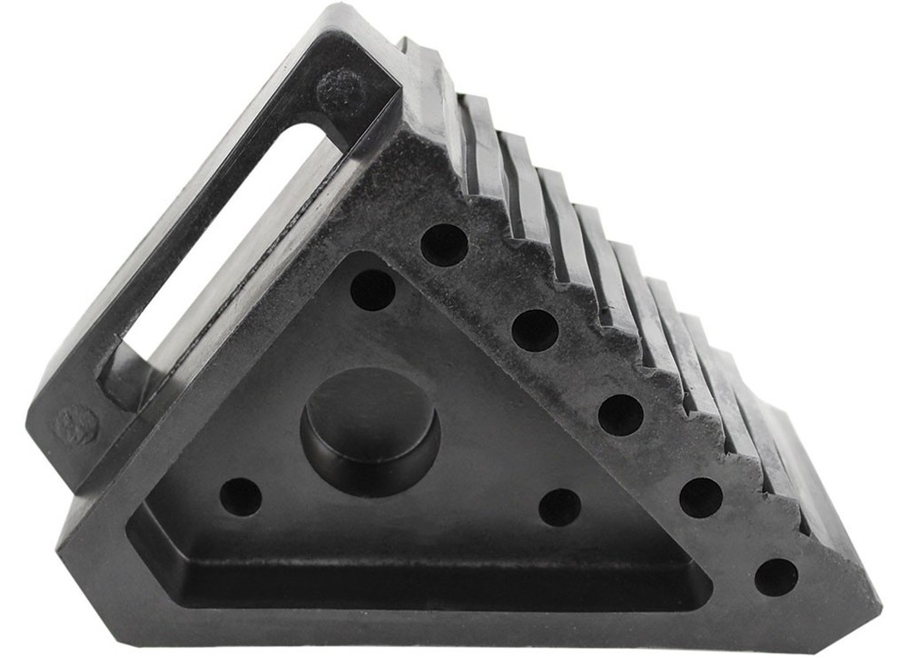 Extreme Max 5001.5772.4 Heavy-Duty Solid Rubber Wheel Chock w/ Handle - 4-Pack