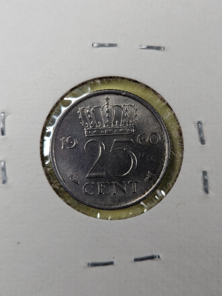 COIN - NETHERLANDS - 25 CENTS 1960
