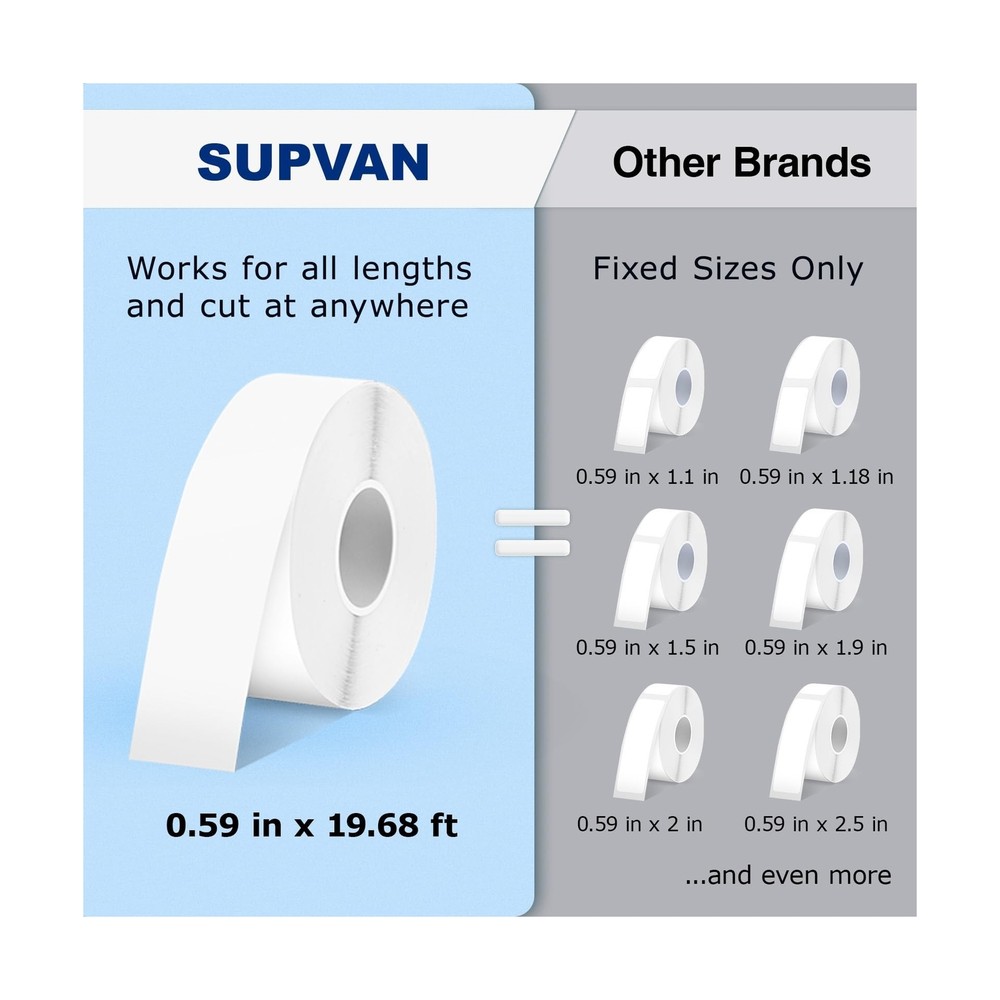 SUPVAN E10 Bluetooth Label Maker Machine with 3 Tapes, Continuous Waterproof ...