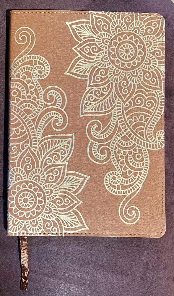 NEW Mandala Embossed Tan and Gold Lined Journal