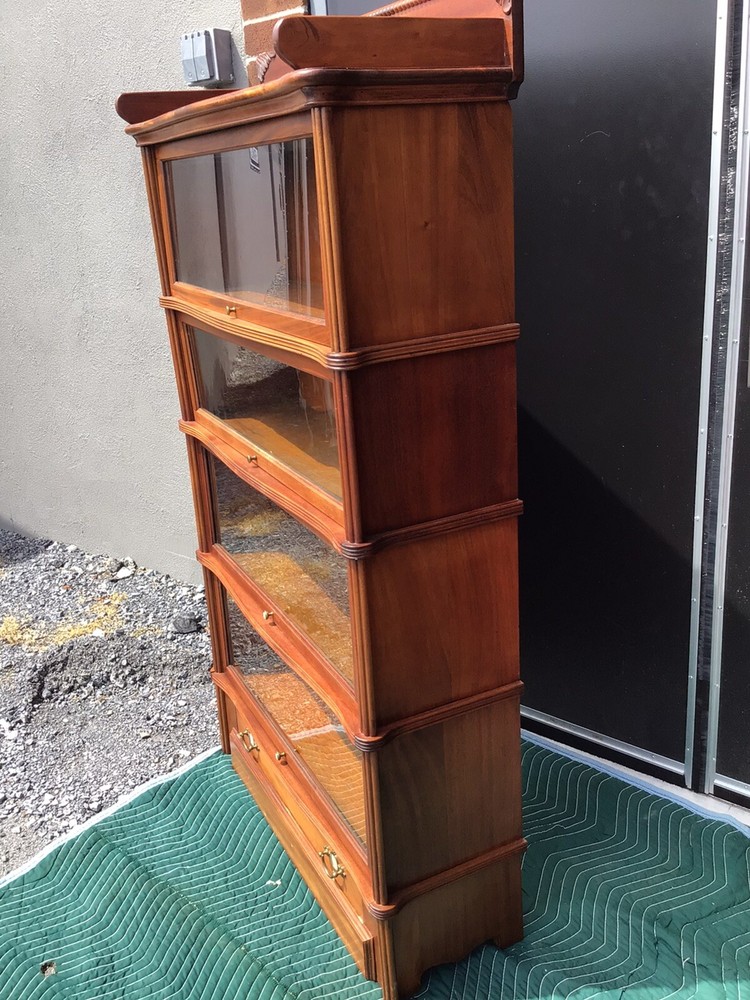Wernicke System Elastic Stacking Bookcase in Mahogany with Corner Columns