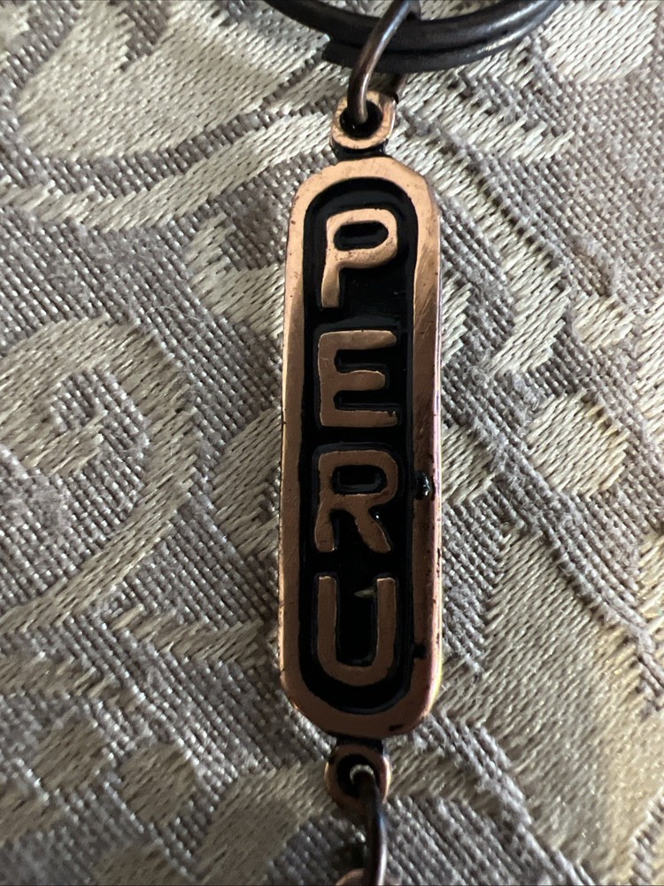 Vintage Peru Painted Keychain Llama