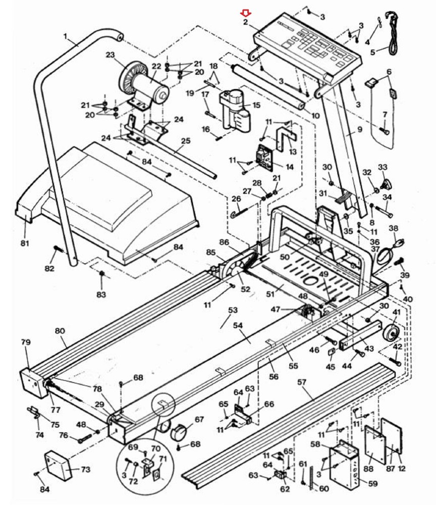 Proform 826 EXP PF826010 Treadmill Display Console Panel