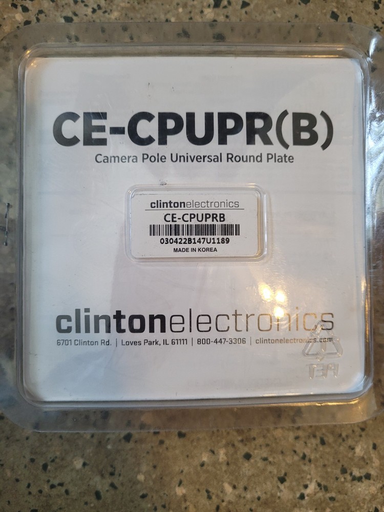 Clinton Electronics CE-CPUPR Universal Round Mounting Plate for Camera Poles New