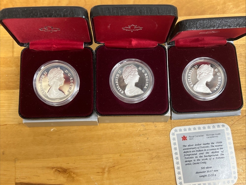 1982-1984 Canada Proof .500 Silver Commerative Dollars Lot 3
