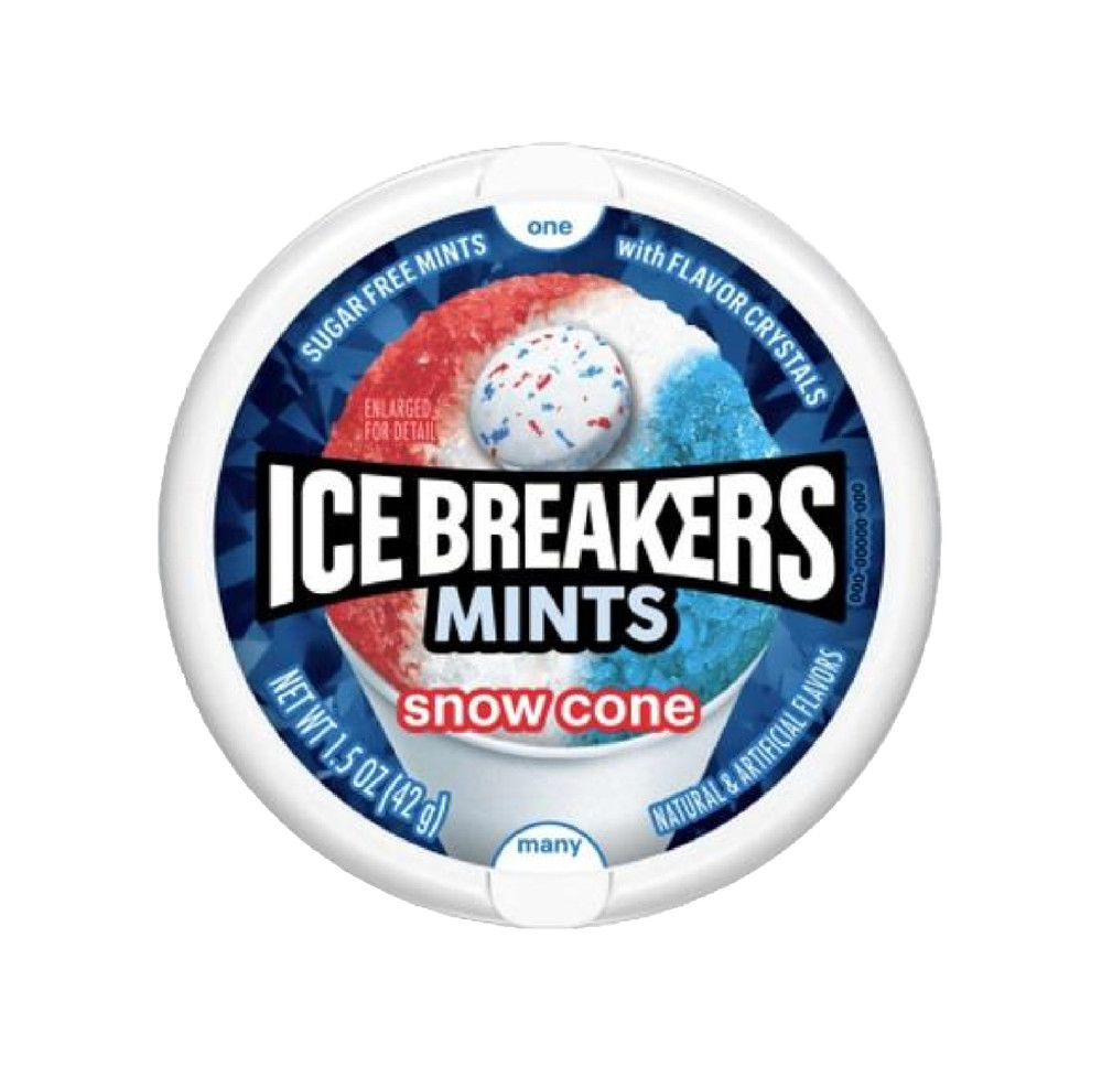 NEW! 4x Packs Ice Breakers Snow Cone Sugar Free Mints - 1.5oz Each