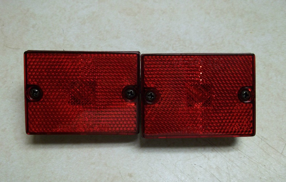 (2) RED Clearance/side Marker Light RV Trailer Truck Utility stud mount