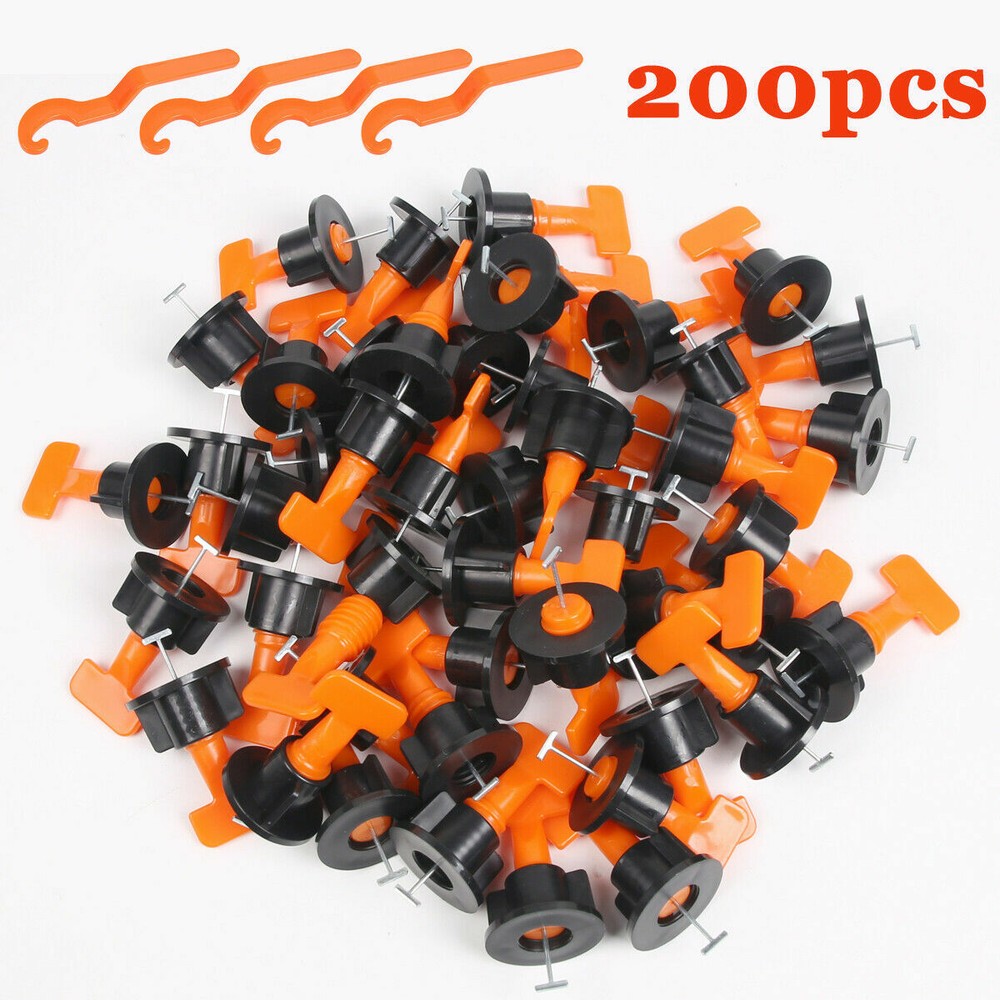50/200pcs Tile Leveling System Kit Reusable Tile Spacer Wall Floor Clips Tools