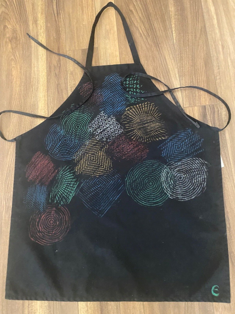 Uncommon Threads Bib Apron Black Multicolor Design