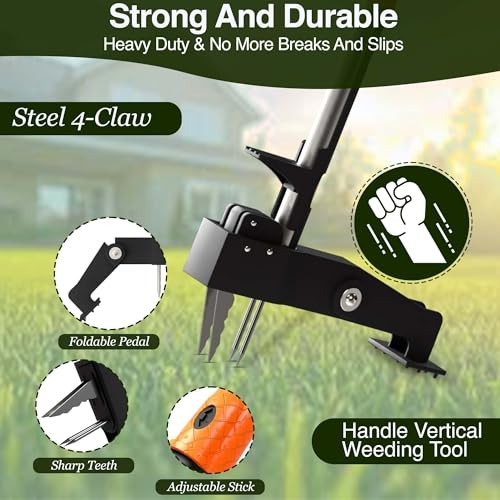 Manual Stand Up Weed Puller Tool with Long Handle | Extandable Weed Puller