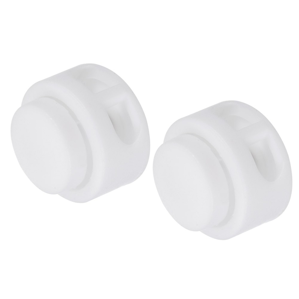 Plastic Spring Cord Locks (0.3" x 0.2")20pcs, Double Holes Toggle Stoppers White
