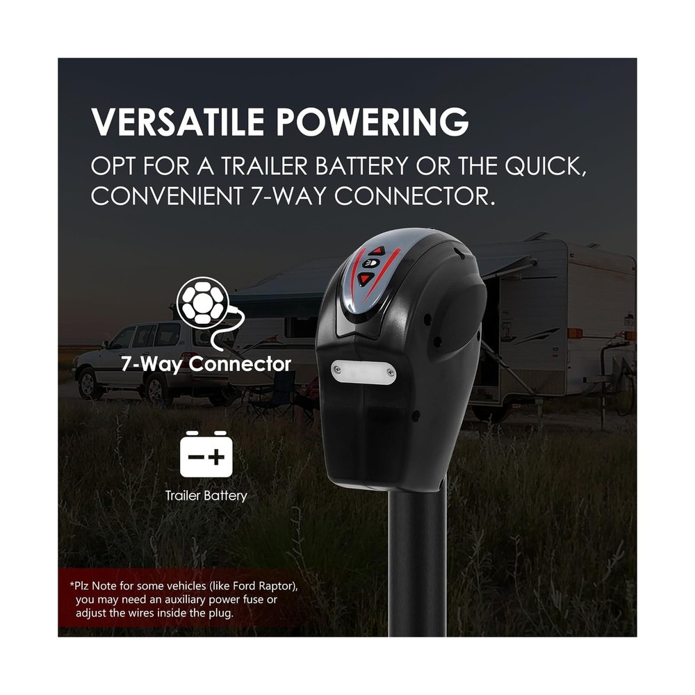 POLESTAR Electric Trailer Jack with Backlit Control Touch Panel, 5000lbs Elec...