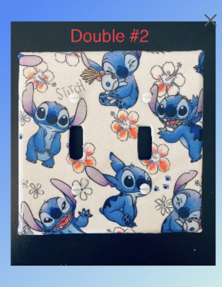 Assorted Lilo & Stitch Hawaiian Handmade Fabric Switch Plate Covers Set.