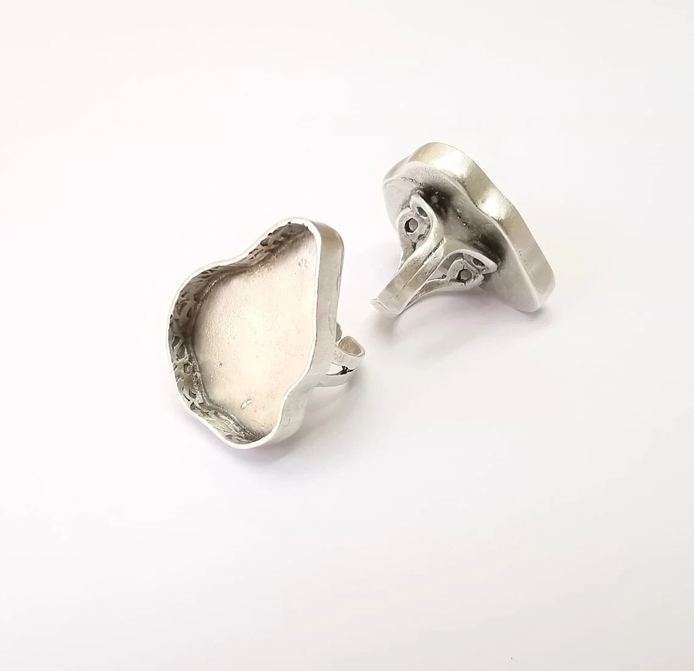 Amorphous Ring Setting Resin Ring Blank Mounting Adjustable Dried Flower Rings