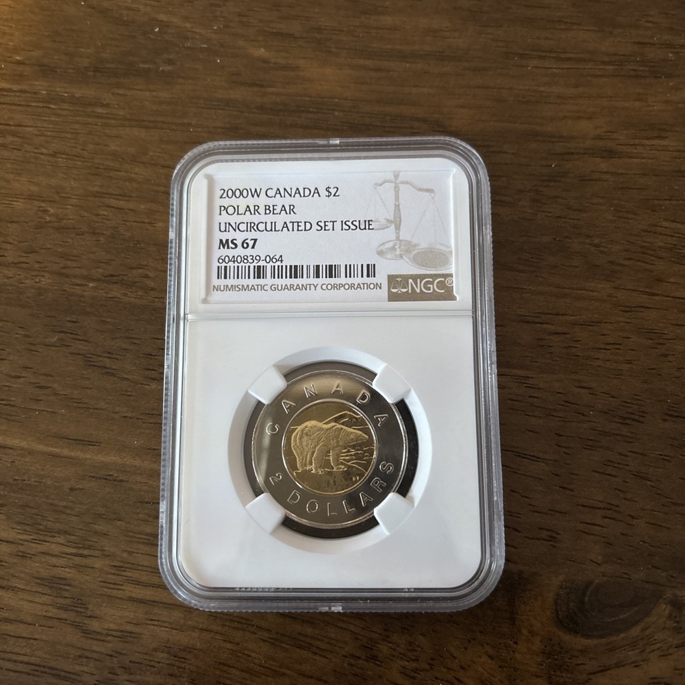 2000 W Canada $2 Toonie, Unc Set Issue, NGC MS67