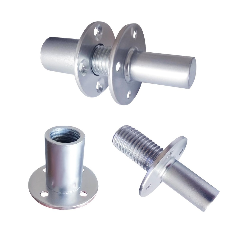 2 Sets M20 Metal Bed Post Connector T-Nut Screw-in Butt Nut Hardware Fitting