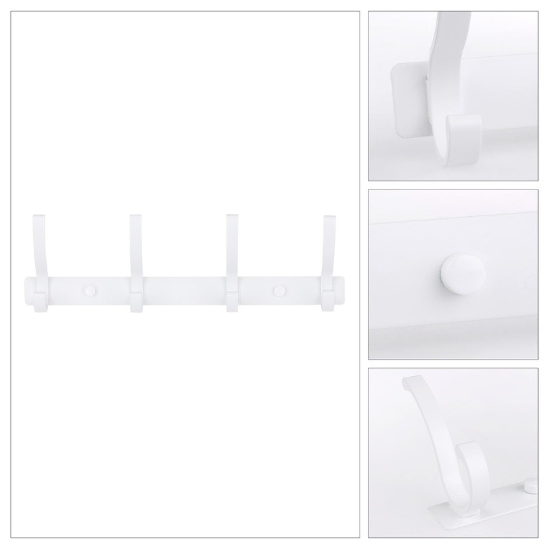 Wall Mounted Coat Hook Rack 4 Heavy Duty Hooks Space Saving Storage Solution New