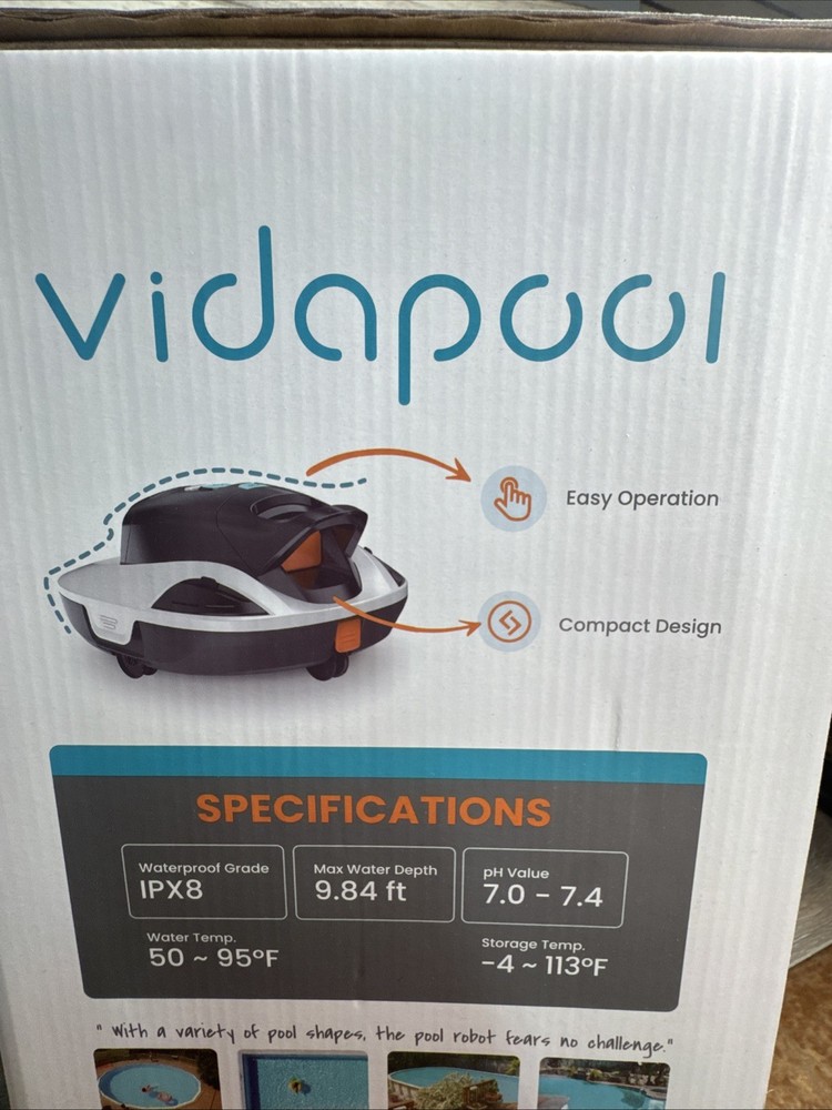 Vidapool Cordless Robotic Pool Vacuum Cleaner VRPC01-01