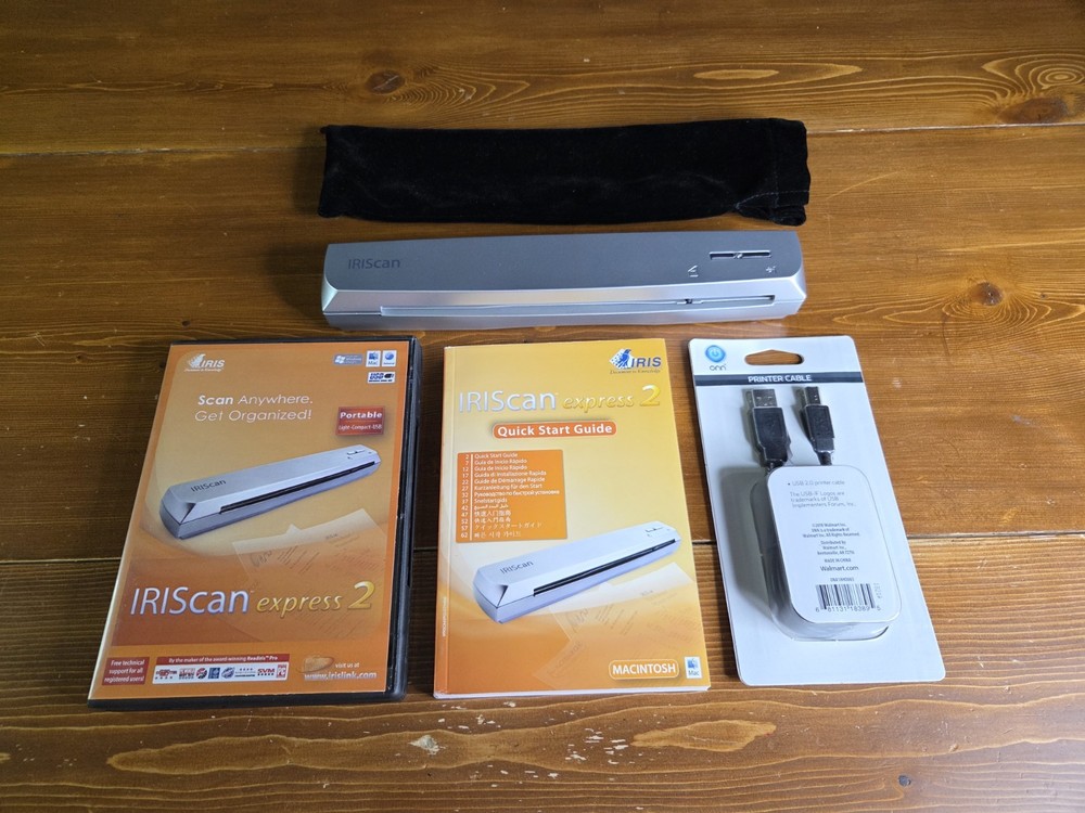 IRIScan Express 2-Scan Documents Photos Receipts Portable Usb Scanner Tested