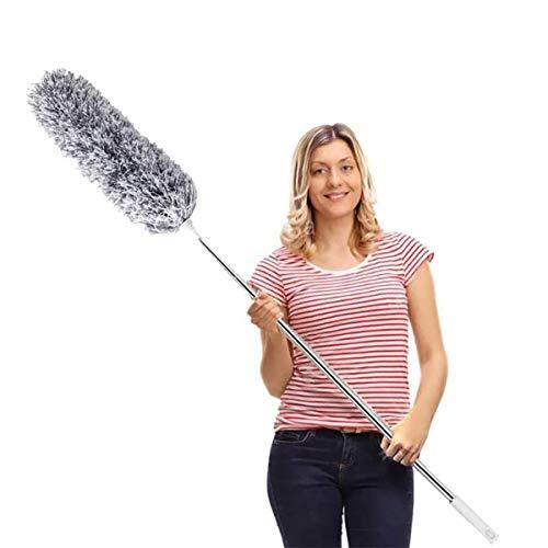 Microfiber Feather Duster Extendable Duster with 100 inches Extra Long Gray