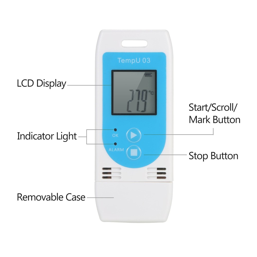 KKmoon USB Temperature Humidity Data Logger Reusable RH TEMP Datalogger Q8D0