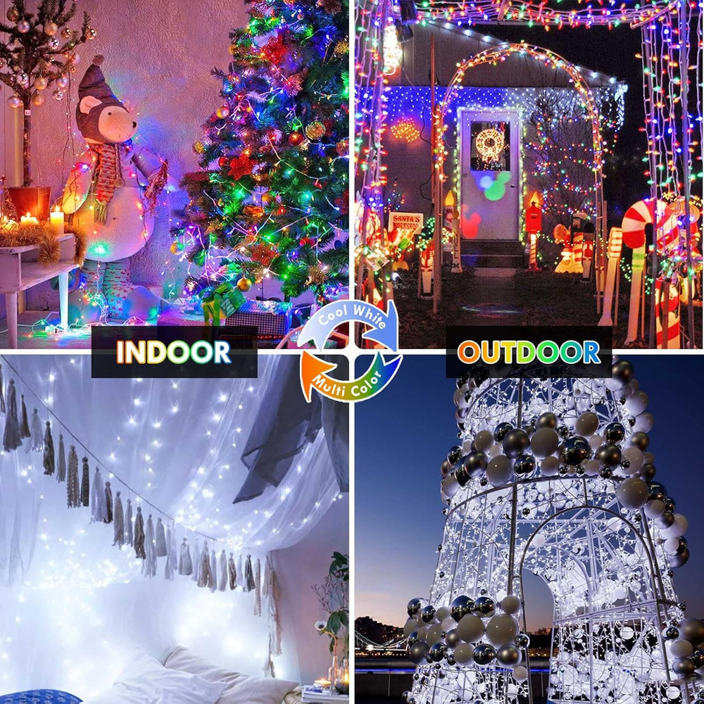200 LED Color Changing Christmas String Lights 66FT | Remote Timer | Indoor Outd