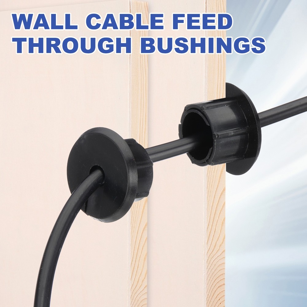 2Pcs Wall Bushing Grommet, Wall Cable Feed Through Bushings, Black/White