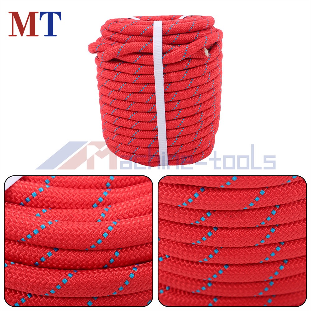 1/2” x 125' Red & Blue Double Braided Polyester Rope For Car Towing Tree Work