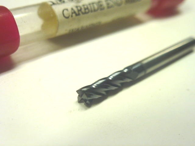 NOS! USA 1/8" SOLID CARBIDE END MILL, TiAlN