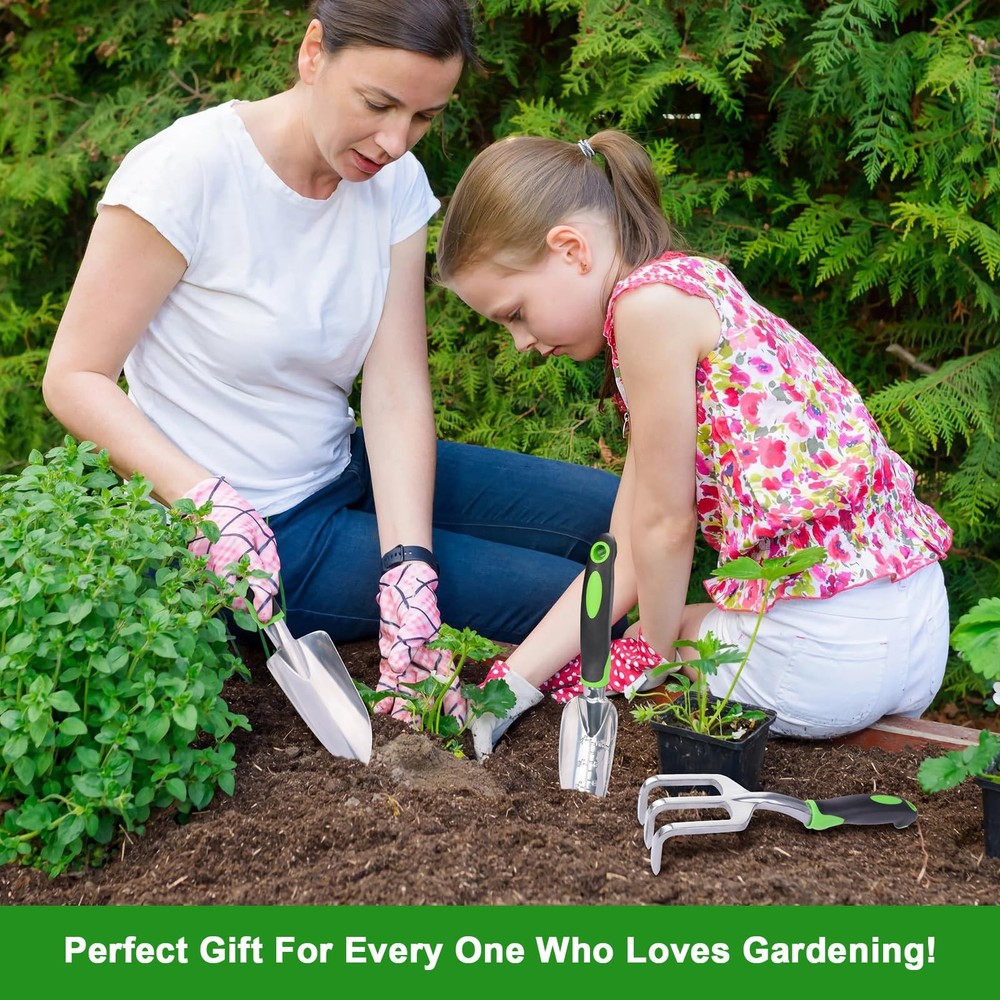 Garden Tools Set, 3 Pack Heavy Duty Gardening Set Include 3 Pack, Green