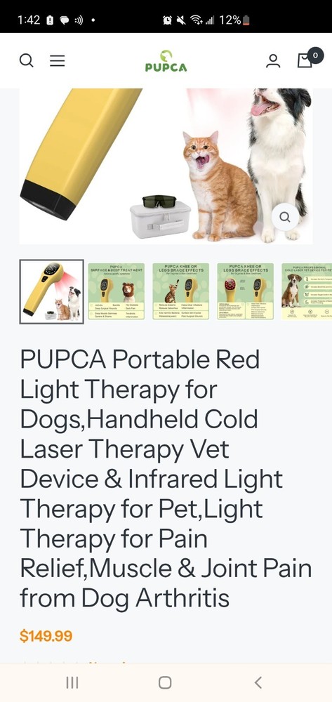 Pupca Light Therapy For Pets- BRAND NEW!!!