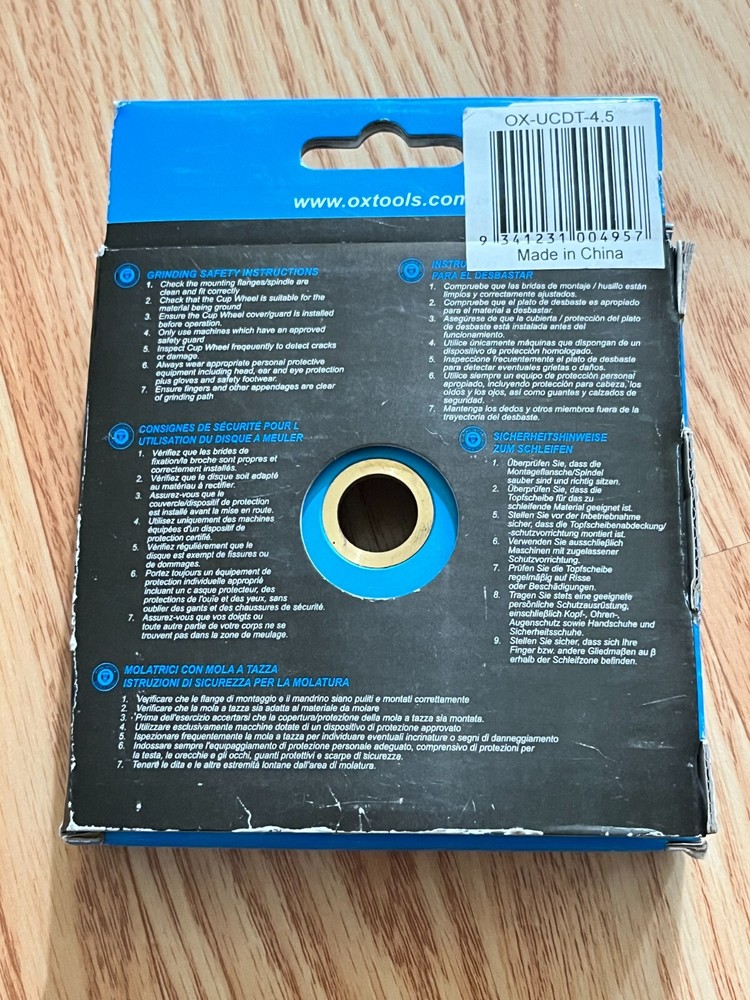 OX 115mm 4.5" Double Row Cup Wheel Grinder
