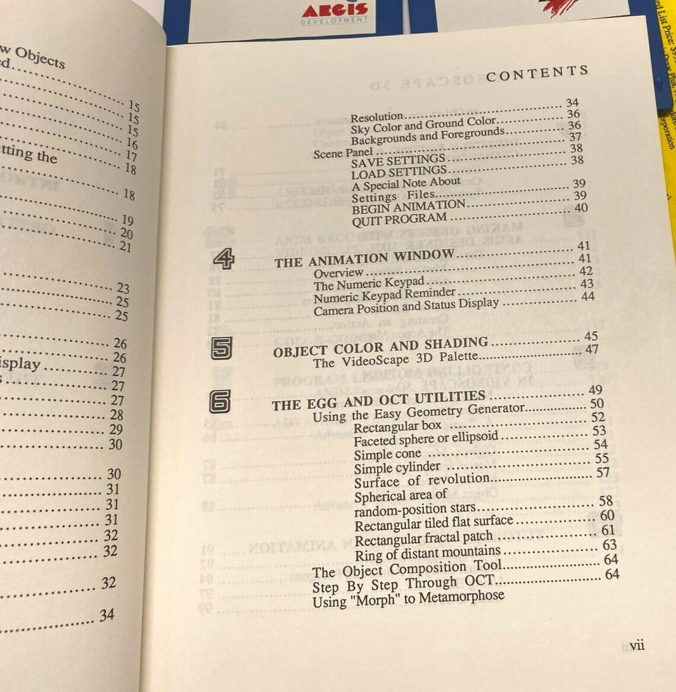 VideoScape 3D Software Aegis Development for Commodore Amiga 1987 User Guide