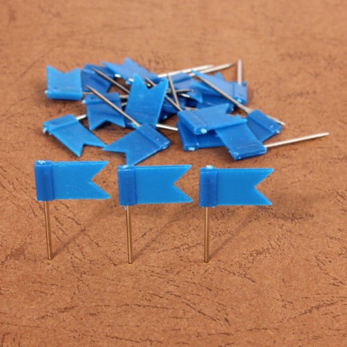 100PCS Flag Marker Shape Map Pins Cork Notice Board Push Assorted Office&Home D