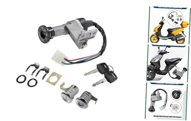 Ignition Switch Lock Cylinder Panel Lock Cushion Lock W/Key for GY6 49cc 50cc
